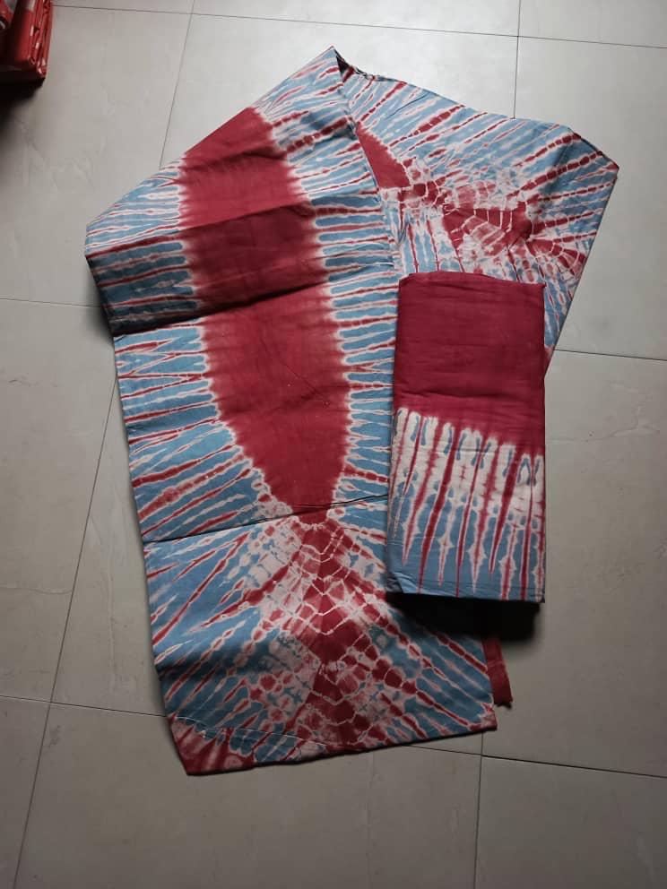 Adire Fabric (Blue/Red)